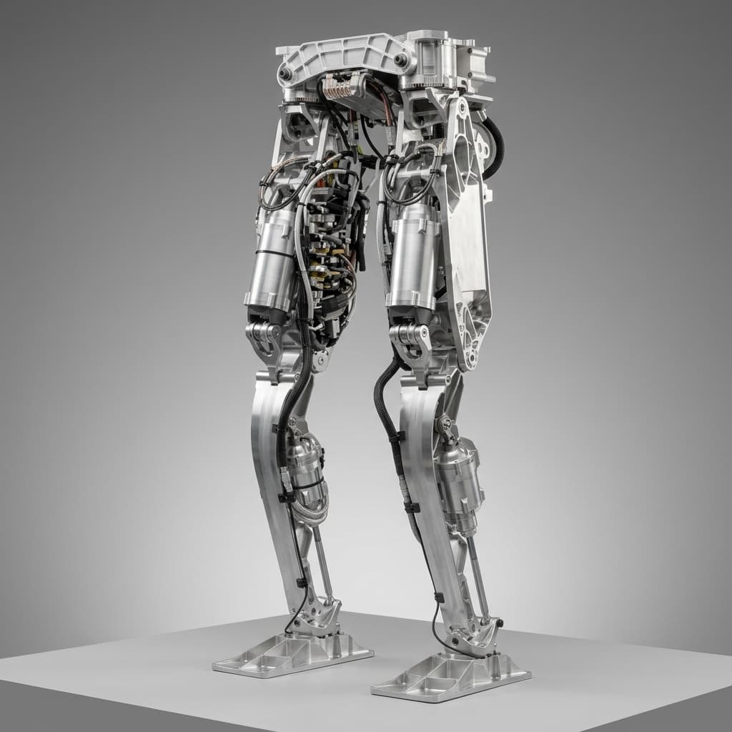 Custom humanoid actuator module with integrated motor reducer encoder and housing