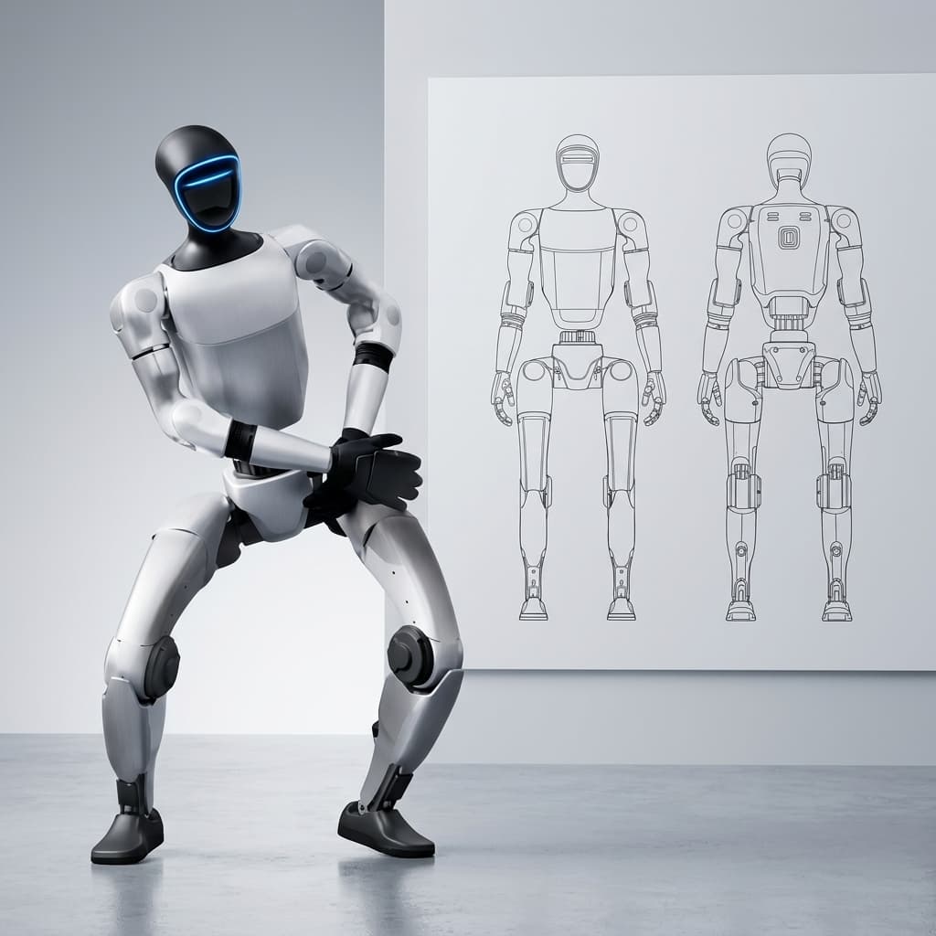 humanoid arm and hand actuation detail view